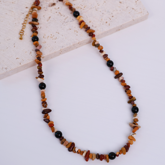 Original Design Yellow Egg Stone Handmade Beaded Choker