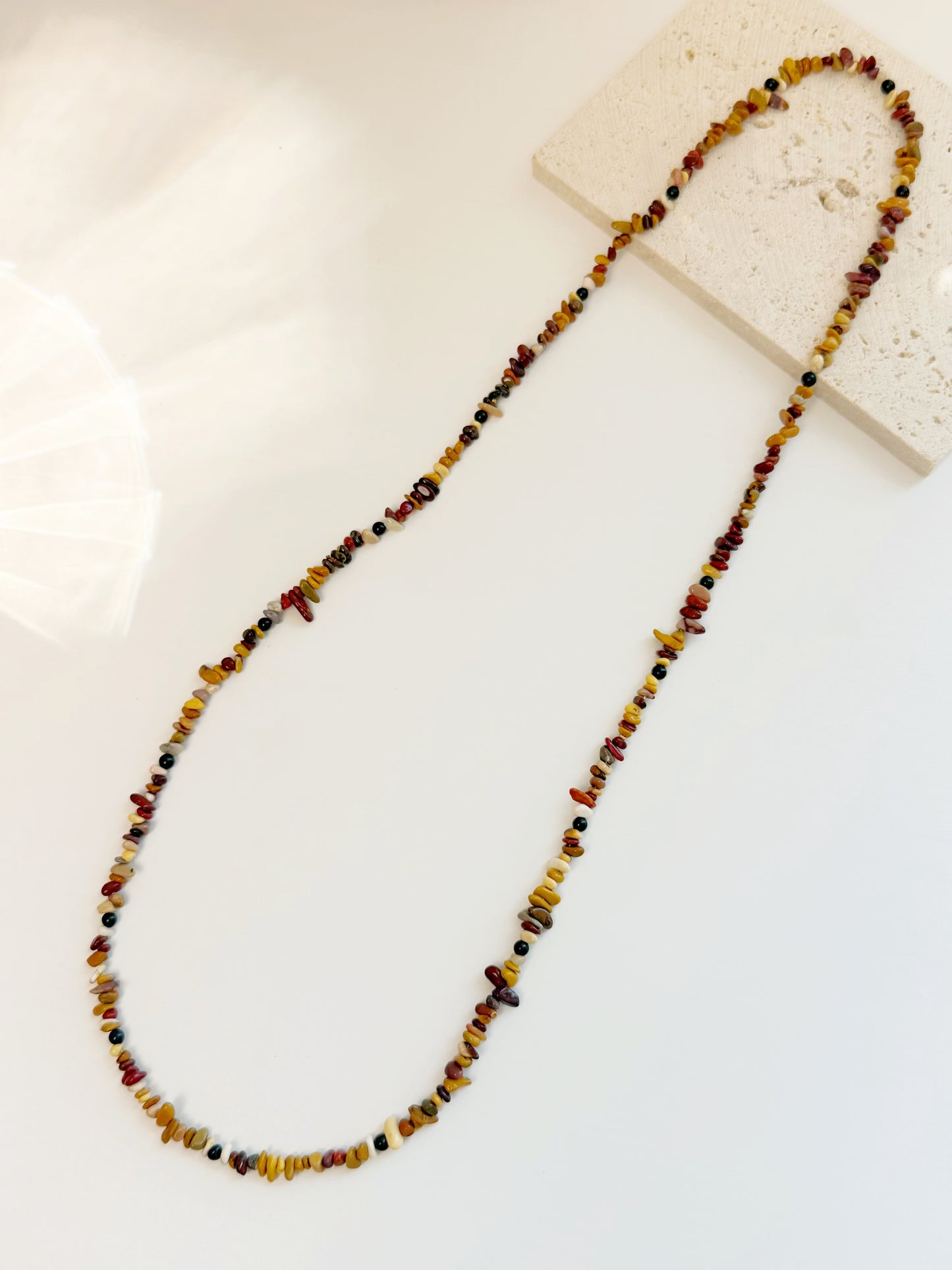 Original Design Yellow Egg Stone Handmade Beaded Choker