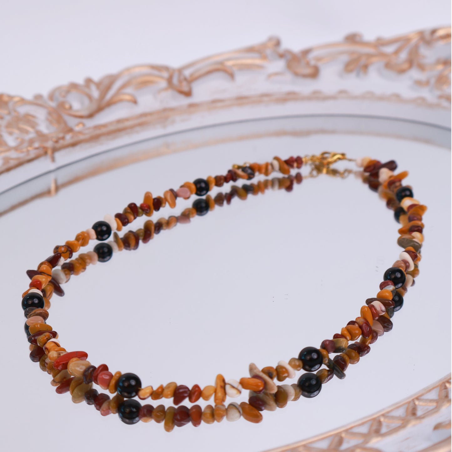 Original Design Yellow Egg Stone Handmade Beaded Choker