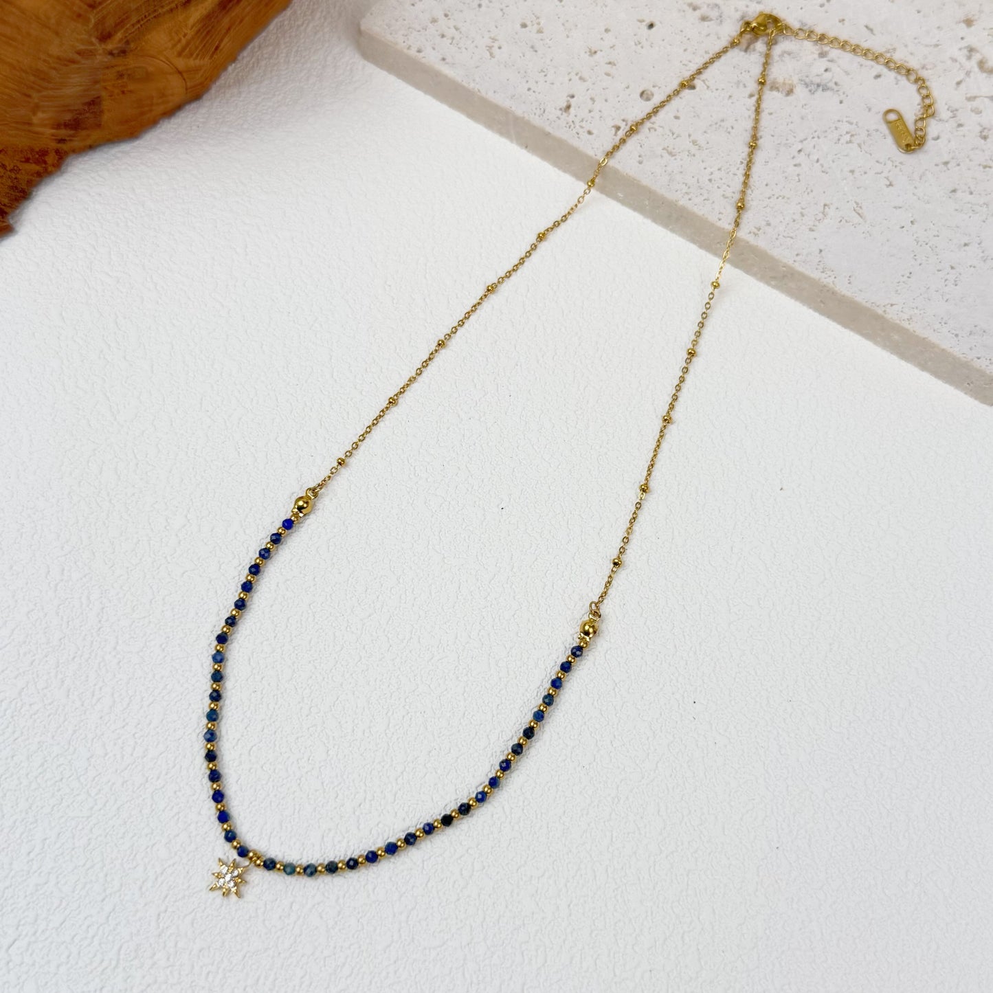 Women’s Layered Gemstone Beaded Necklaces - Retro Boho Gold Accent Natural Stone Charm Jewelry