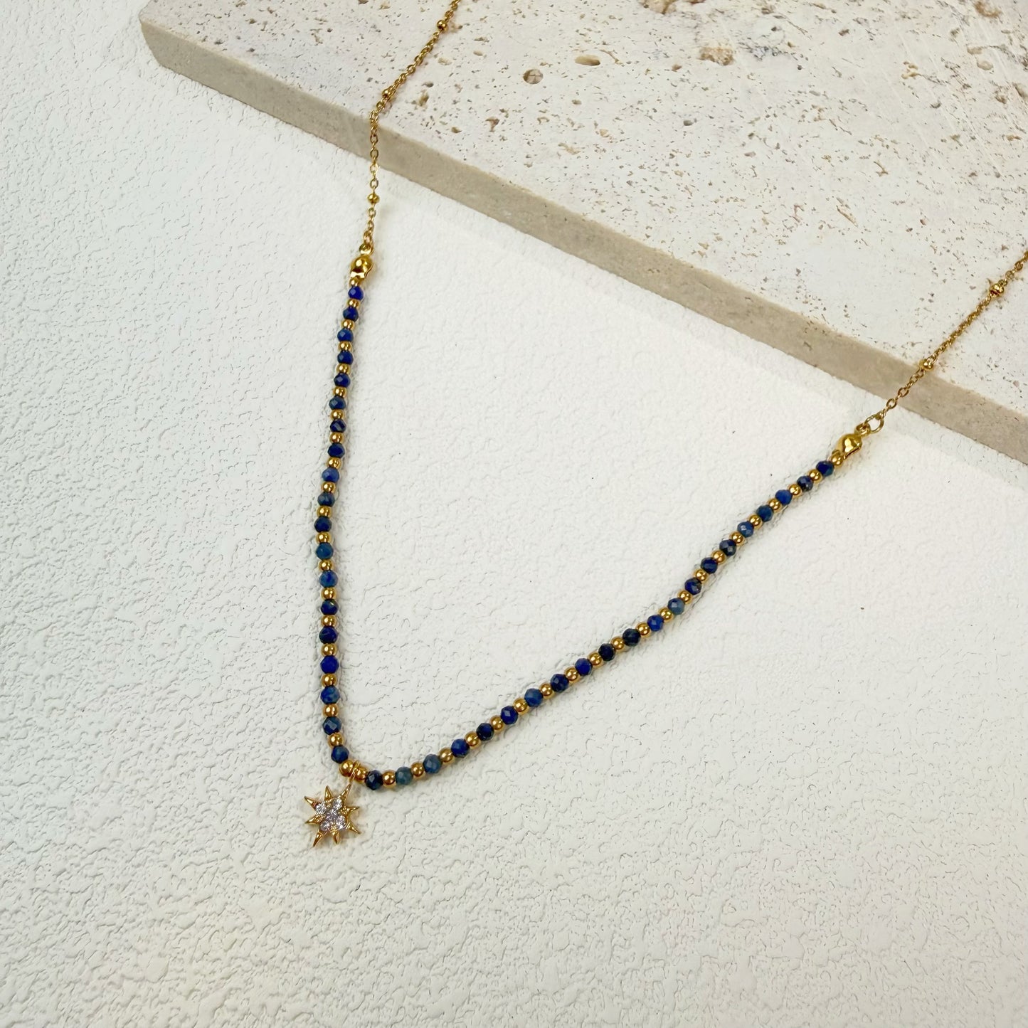 Women’s Layered Gemstone Beaded Necklaces - Retro Boho Gold Accent Natural Stone Charm Jewelry