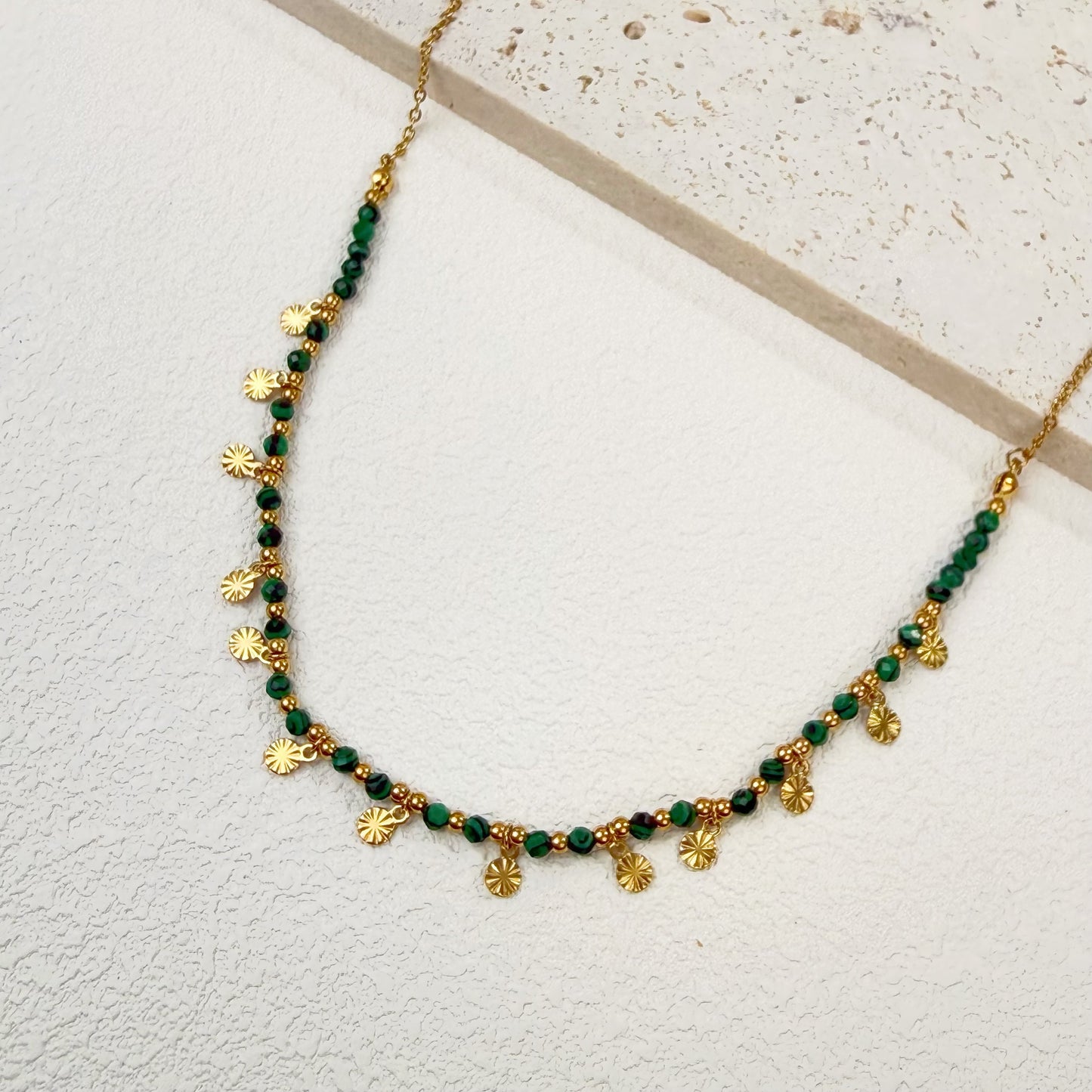 Women’s Layered Gemstone Beaded Necklaces - Retro Boho Gold Accent Natural Stone Charm Jewelry